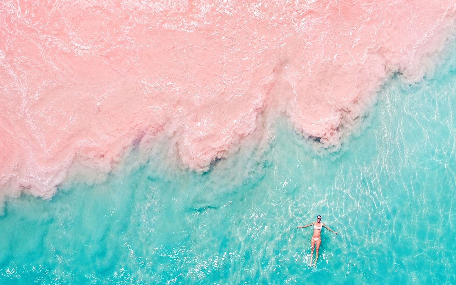 Sunrise over the famous Pink Sands Beach Harbour Island Bahamas